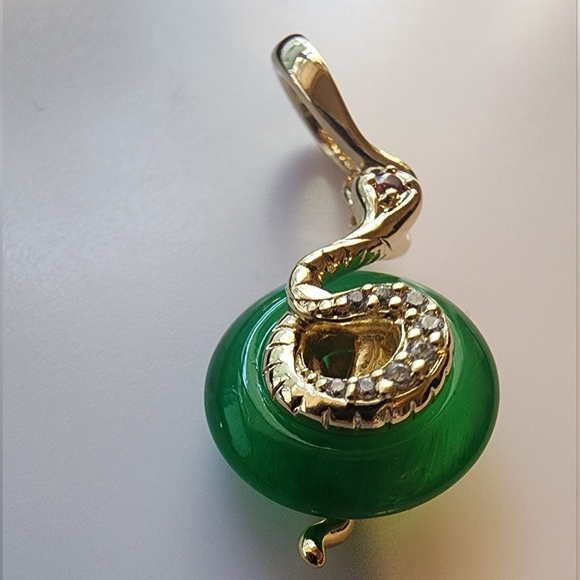 Pandora Snake Green Murano Glass Dangle Charm - Picture 2 of 8